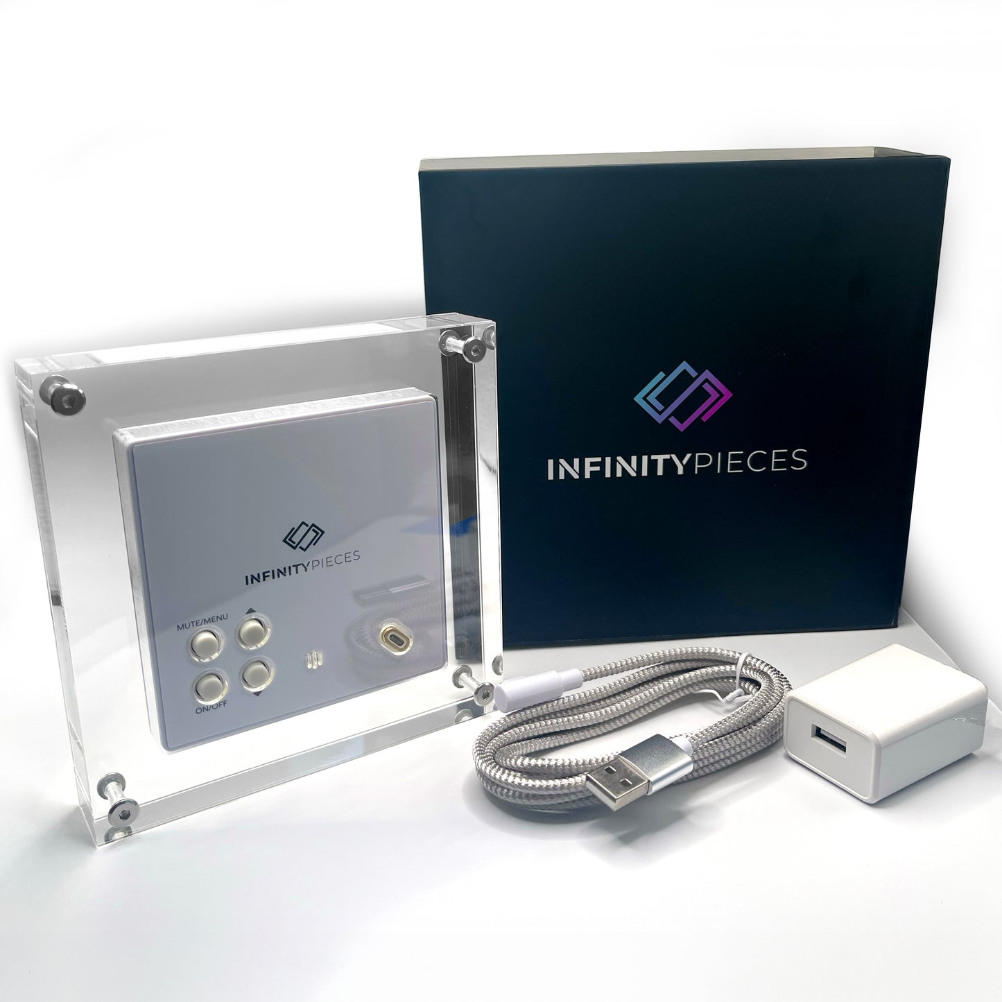 INFINITY PIECES Square Frame Digital Art Photo Video Display (Square 1:1 Ratio, HD 1080p)