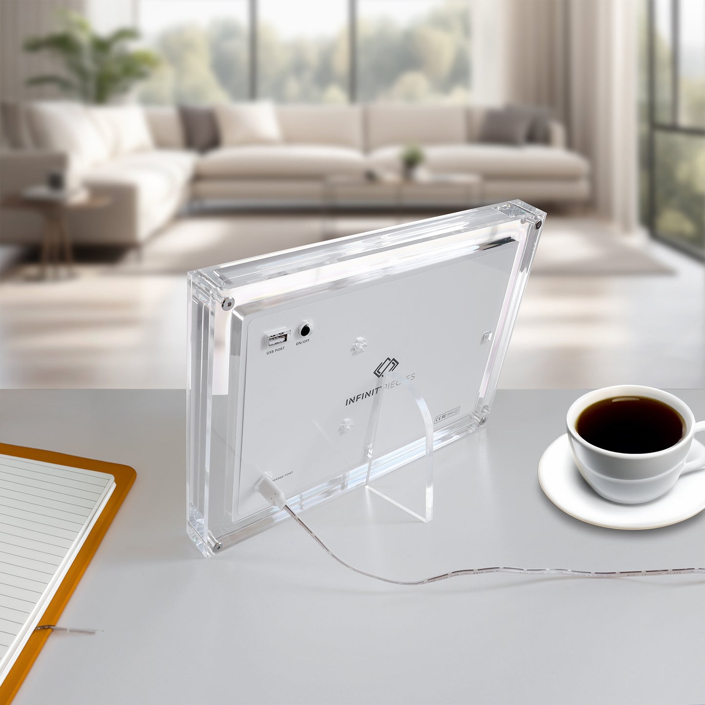INFINITY PIECES Fandom Frame 10.1" WiFi LCD Digital Photo Frame, Acrylic, Upload photos directly from Phone Gallery