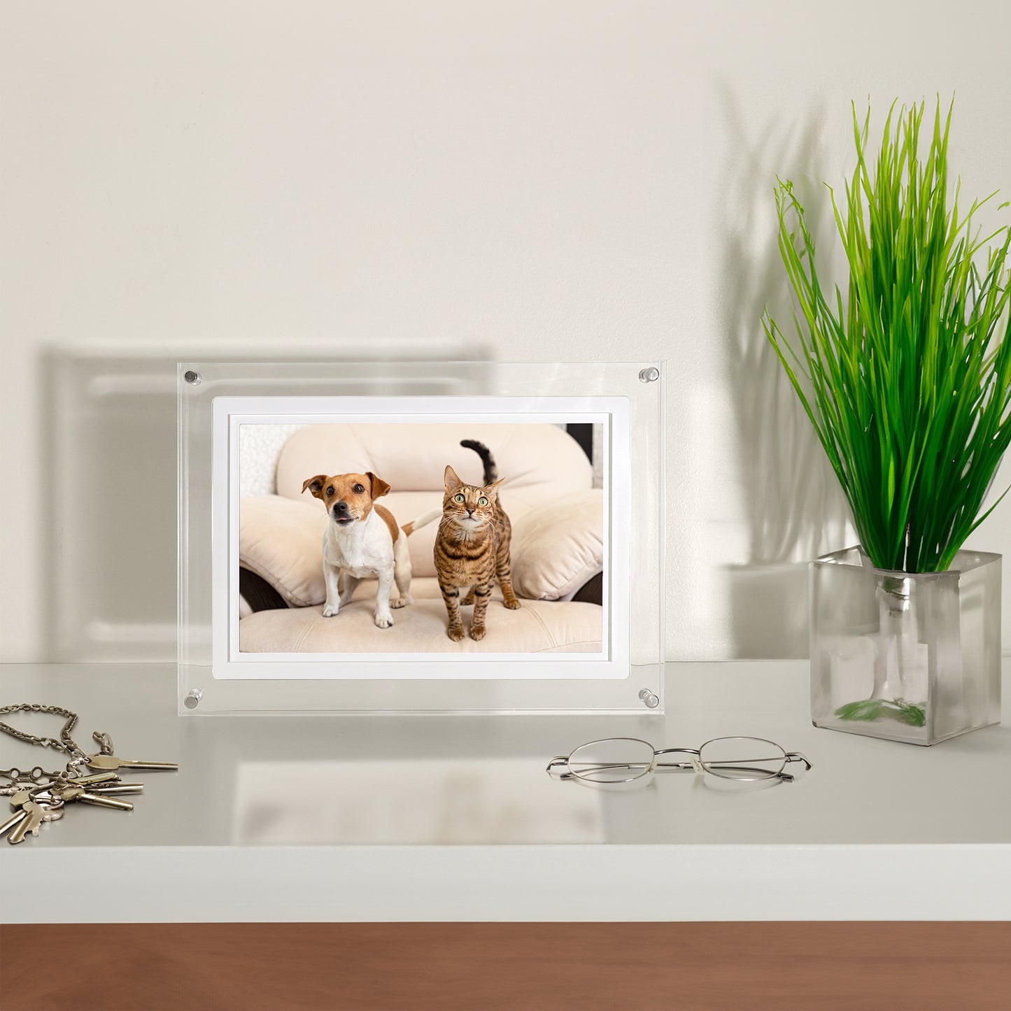 INFINITY PIECES Fandom Frame 10.1" WiFi LCD Digital Photo Frame, Acrylic, Upload photos directly from Phone Gallery